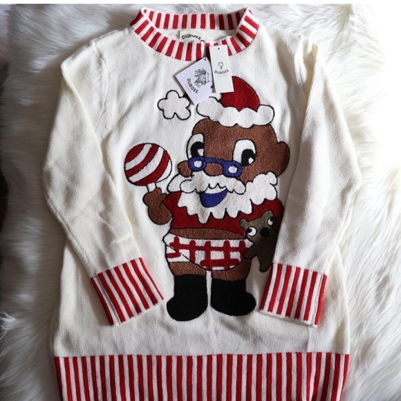 Dubgee by Whoopie Goldberg Baby Santa Knit Sweater Size Medium - Picture 2 of 5